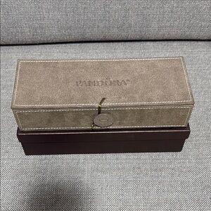 Pandora Suede 3 Tiered Jewelry Charm Bracelet Box